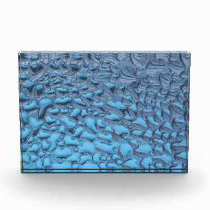 Sanfte Regentropfen aus blauem Glas Fotoblock