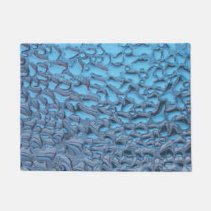 Sanfte Regentropfen aus blauem Glas Fußmatte