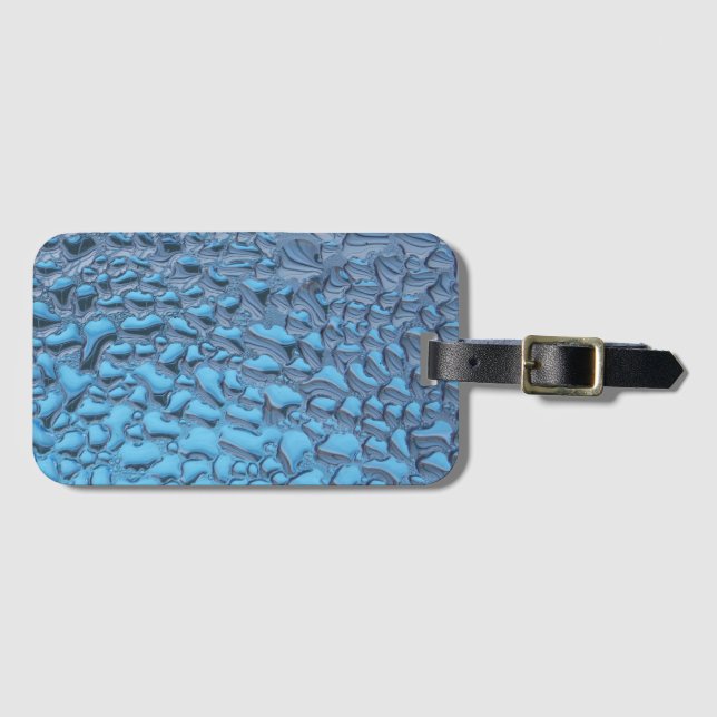 Sanfte Regentropfen aus blauem Glas Gepäckanhänger (Vorderseite (Horizontal))