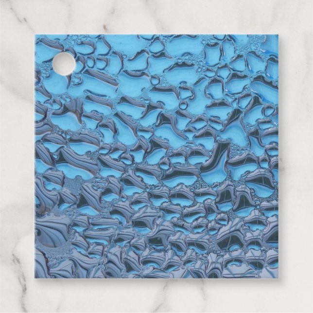 Sanfte Regentropfen aus blauem Glas Geschenkanhänger (Vorderseite)