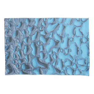 Sanfte Regentropfen aus blauem Glas Kissenbezug
