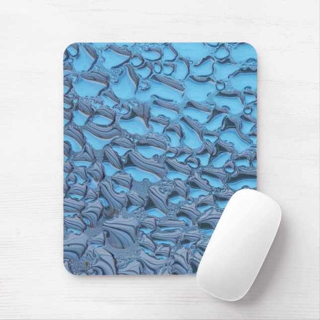 Sanfte Regentropfen aus blauem Glas Mousepad (Mit Mouse)