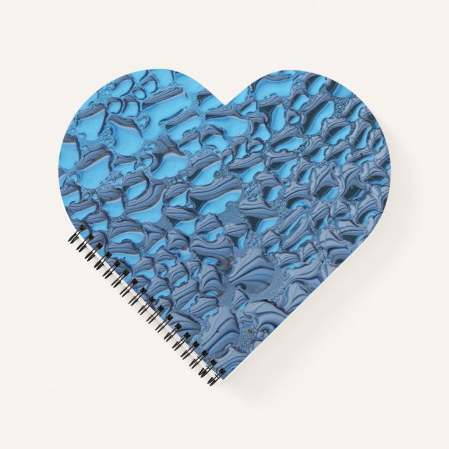 Sanfte Regentropfen aus blauem Glas Notizbuch (Vorderseite)