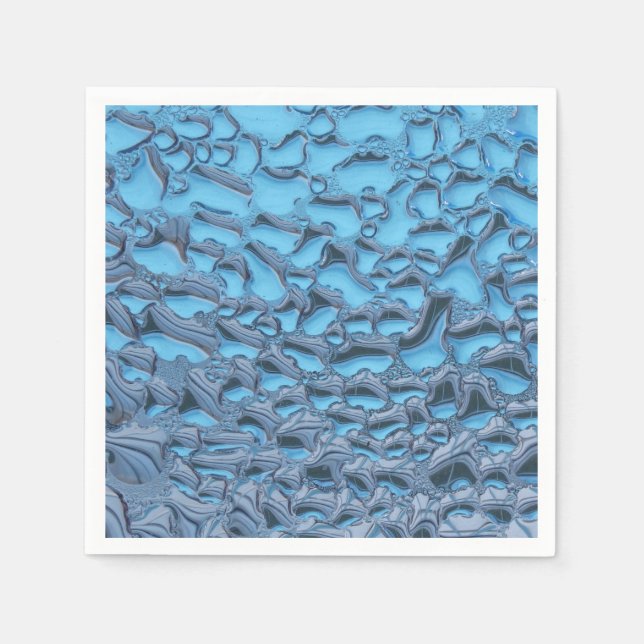 Sanfte Regentropfen aus blauem Glas Serviette (Vorderseite)