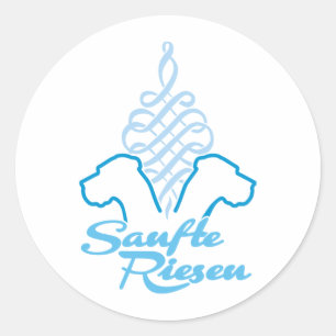 Sanfte Riesen blau Runder Aufkleber
