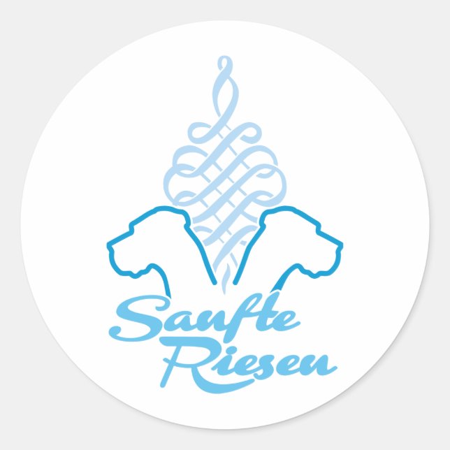 Sanfte Riesen blau Runder Aufkleber (Vorderseite)