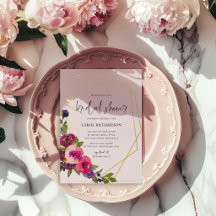 Sanfte rosa Aquarell-Blumen-Brautparty