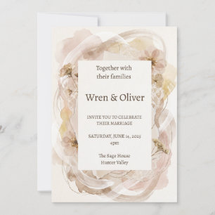 Sanfte Rosa-Aquarell-Blumen-Hochzeitseinladung Einladung