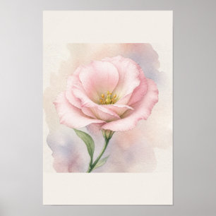 Sanfte rosa Aquarell-Blumen Minimalistische Wandku Poster