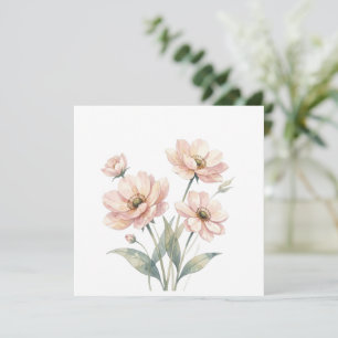Sanfte rosa Aquarell-Blumenstrauß-Kunst