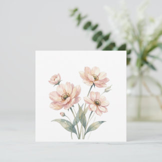 Sanfte rosa Aquarell-Blumenstrauß-Kunst