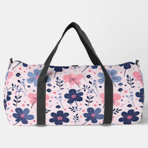 Sanfte rosa blaue Wildblumenwiese Ästhetik Duffle Bag