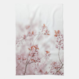 Sanfte rosa Frühlingsblüten, Minimale Floral Geschirrtuch