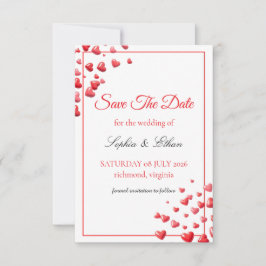 Sanfte rosa Herzen Save-the-Date-Karte Save The Date