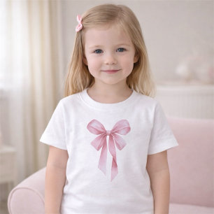 Sanfte rosa Schleife Mädchen Baby Shower Party T-shirt