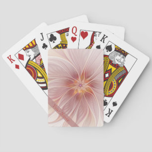 Sanfte rosa Traum-Abstrakte Fraktal-Kunst-Blume Na Spielkarten