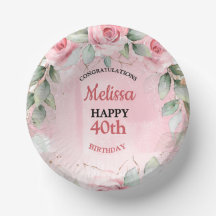 Sanfte rosa und salbeigrüne Rosen zum Geburtstag j