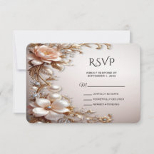 Sanfte rosa und weiße Blumen RSVP-Karte