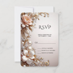 Sanfte rosa und weiße Blumen RSVP-Karte RSVP Karte