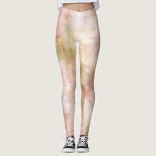 Sanfte rosafarbene abstrakte Wasserfarbe Leggings