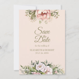 Sanfte Rosé Pfingstrose Merken Sie Sich Den Termin Save The Date