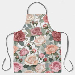 Sanfte Rosen & Laubwerk — Zeitgenössische feminine Schürze