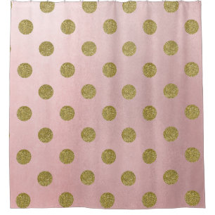 Sanfte Rosen Rosa Gold Glitter Glam Polka Punkte S Duschvorhang