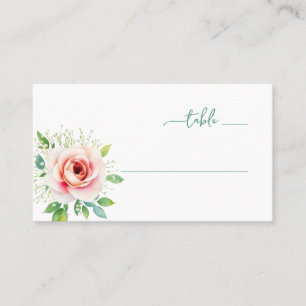 Sanfte Rosenblüten Florale Eleganz Platzkarte