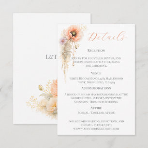 Sanfte Röte Mohn Elegante Editorische Hochzeit Begleitkarte