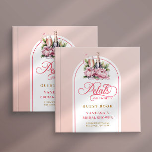Sanfte Röte und goldene Blütenblätter Prosecco Gäs Gästebuch