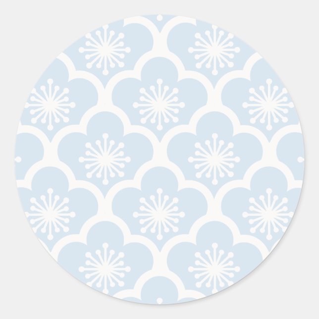 Sanfte Sakura Neutral - Puderblau Runder Aufkleber (Vorderseite)