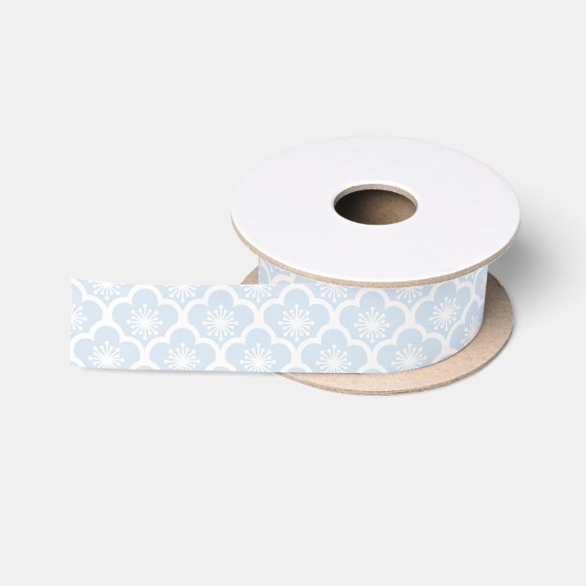 Sanfte Sakura Neutral - Puderblau Satinband (Spule)