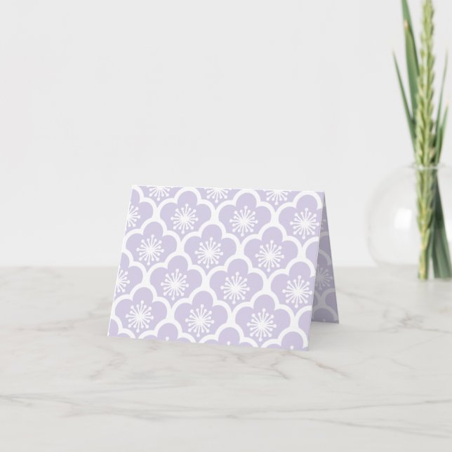 Sanfte Sakura Neutral - Staubiges Lavendel Dankeskarte (Vorderseite)