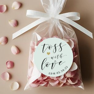 Sanfte Salbei-Wurf mit Liebe Hochzeitskonfetti-Ges Runder Aufkleber