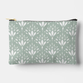 Sanfte Salbeigrüne Art Deco Blumenkunst Zubehörtasche