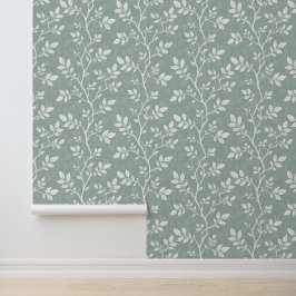Sanfte Salbeigrüne Minimale Botanische Filiale Tapete