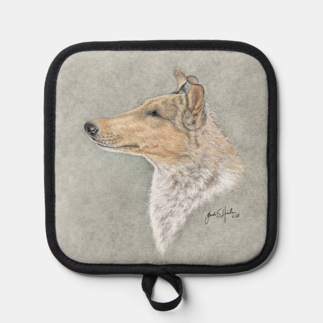 Sanfte, schlanke Collie Art Topflappen (Vorderseite)
