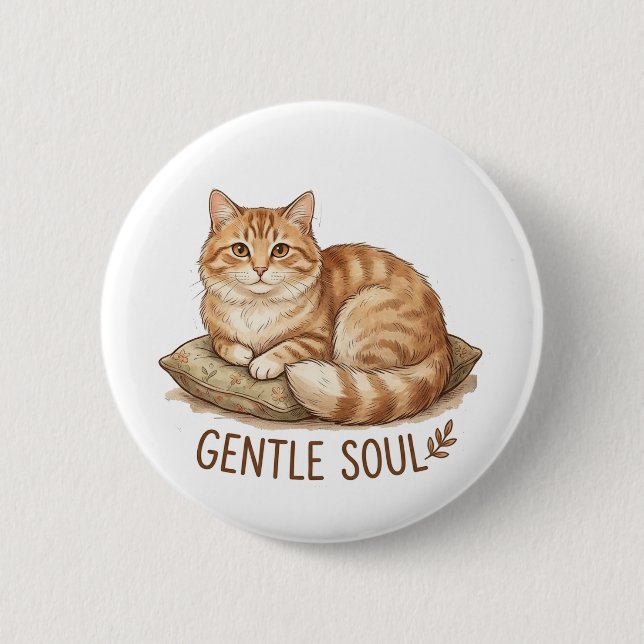 Sanfte Seelenkatze Button (Vorderseite)