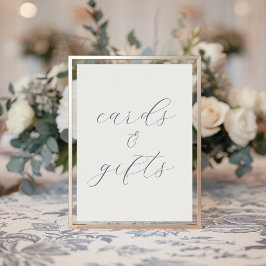 Sanfte staubblaue Hochzeitskarten und Geschenke Sc Poster