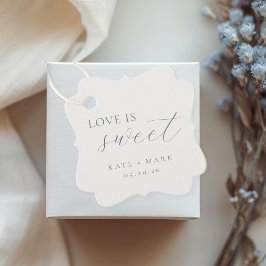 Sanfte Staubblaue Liebe ist süße Hochzeit Geschenkanhänger