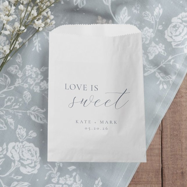 Sanfte Staubige Blaue Liebe Ist Süße Hochzeit Geschenktütchen (Von Creator hochgeladen)