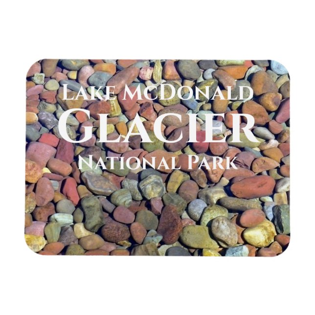 Sanfte Steine in Water Lake McDonald, Glacier NP Magnet (Horizontal)