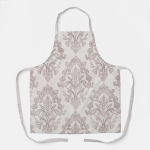 Sanfte Taupe-Damask Wasserfarbe Klassische Blumen Schürze