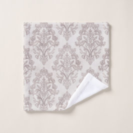 Sanfte Taupe-Damask Wasserfarbe Klassische Blumen Waschlappen