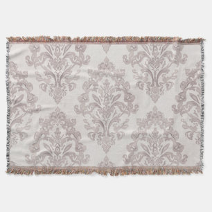 Sanfte Taupe-Damask Wasserfarbe Klassische Flora Decke