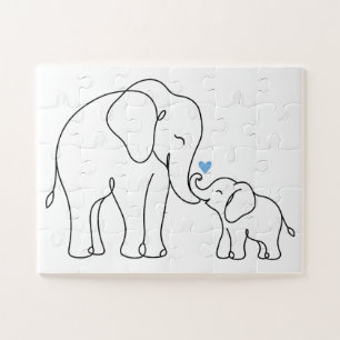 Sanfte Umarmung der Elefanten Puzzle