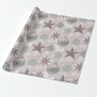 Sanfte Vintage-Winterornamente & Schneeflocken Geschenkpapier