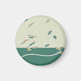 Sanfte Waldmagie mit Blättern und Sternen Magnet