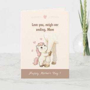 Sanfte warme Töne Süßes Pony Endlose Liebe Karte
