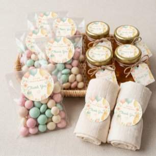 Sanfte Wasserfarben-Baby-Party Runder Aufkleber